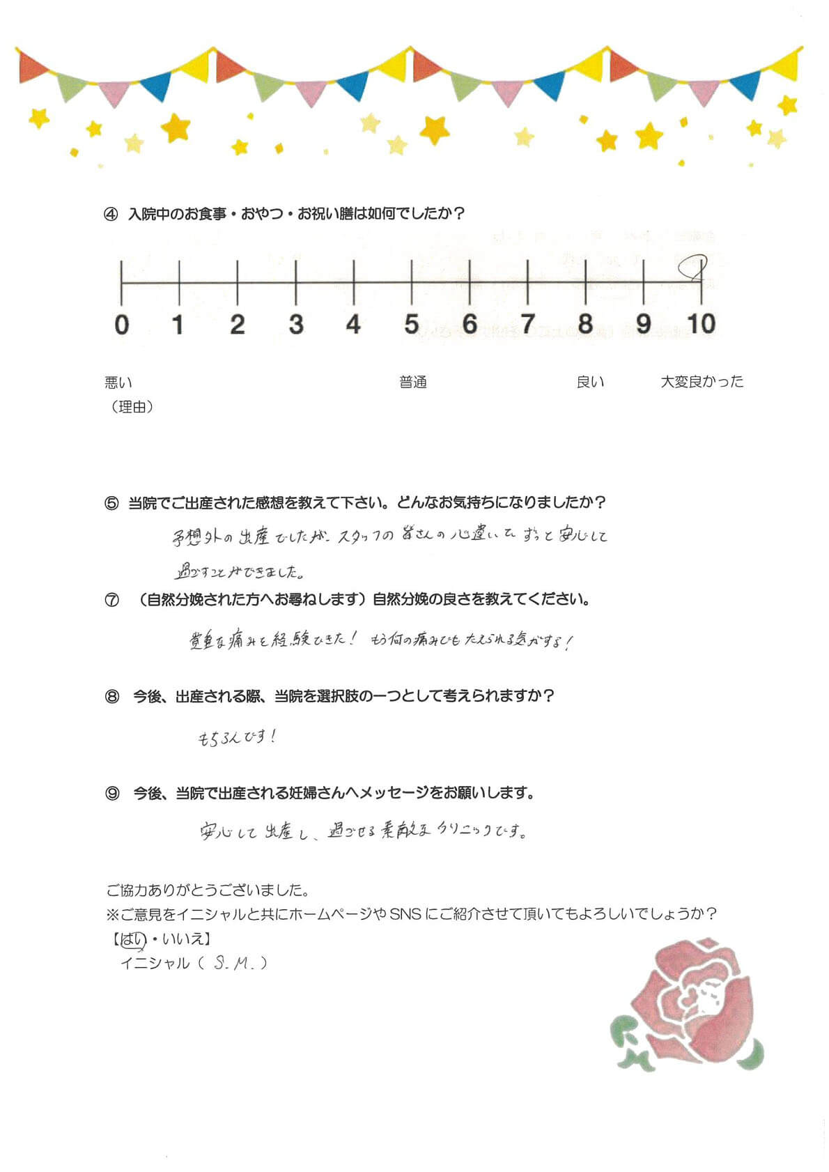アンケートのご回答